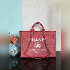 CHANEL Модель A66941 Большая ручная сумка для пляжа Материал： вел