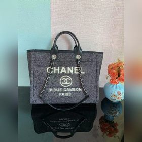 CHANEL Модель A66941 Большая сумка для пляжа Материал： вельвет, с