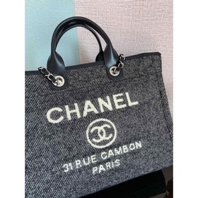 CHANEL Модель A66941 Большая сумка для пляжа Материал： вельвет, с