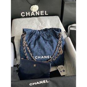 CHANEL Импортная сумка из джинсовой ткани с цепочкой Большой разм