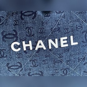 CHANEL Импортная сумка из джинсовой ткани с цепочкой Большой разм