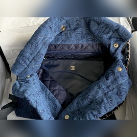 CHANEL Импортная сумка из джинсовой ткани с цепочкой Большой разм