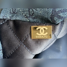 CHANEL Импортная сумка из джинсовой ткани с цепочкой Большой разм