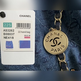 CHANEL Импортная сумка из джинсовой ткани с цепочкой Большой разм