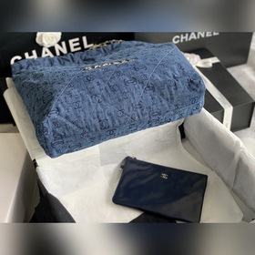 CHANEL Импортная сумка из джинсовой ткани с цепочкой Большой разм