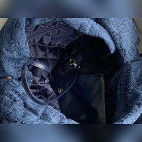 CHANEL Импортная сумка из джинсовой ткани с цепочкой Большой разм