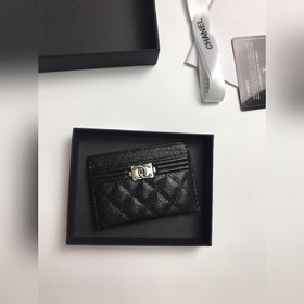Chanel Кожаный кошелек из кожи с узором «икра» Модель № 84431 (зо