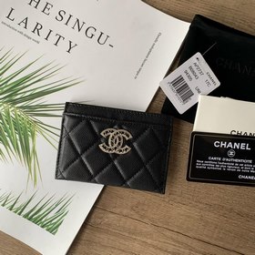 CHANEL Классический кошелек с черной лентой и бриллиантами в форм