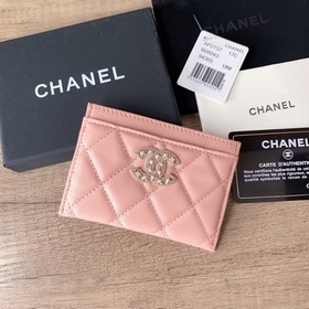 CHANEL Карман для карт с розовым цветом сакуры и бриллиантами Дво