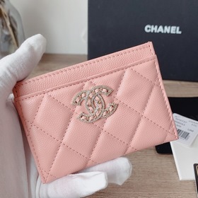 CHANEL Карман для карт с розовым цветом сакуры и бриллиантами Дво