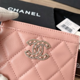 CHANEL Карман для карт с розовым цветом сакуры и бриллиантами Дво