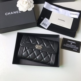 CHANEL leboy средний кошелек с тремя отделами, модель A84302 Кож