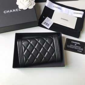 CHANEL leboy средний кошелек с тремя отделами, модель A84302 Кож