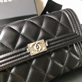 CHANEL leboy средний кошелек с тремя отделами, модель A84302 Кож