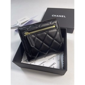 Кожаный кошелек Chanel, модель 50086 (золотая застежка, серебряна