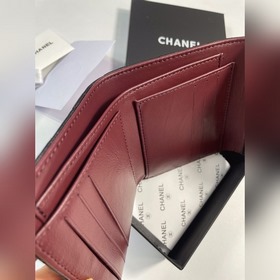 Кожаный кошелек Chanel, модель 50086 (золотая застежка, серебряна