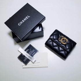 Кожаный кошелек Chanel с тремя складками Полностью ручная работа,