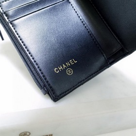 Кожаный кошелек Chanel с тремя складками Полностью ручная работа,
