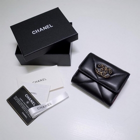Кожаный кошелек Chanel с тремя складками Полностью ручная работа,