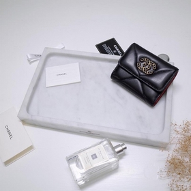 Кожаный кошелек Chanel с тремя складками Полностью ручная работа,