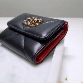 Кожаный кошелек Chanel с тремя складками Полностью ручная работа,
