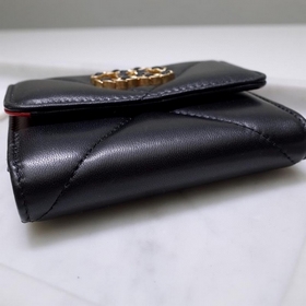 Кожаный кошелек Chanel с тремя складками Полностью ручная работа,