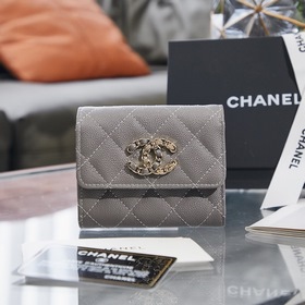 Chanel осенне-зимний кошелек с тремя складками Размер： 9,5/10/2,5