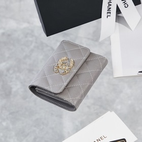 Chanel осенне-зимний кошелек с тремя складками Размер： 9,5/10/2,5