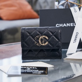 Chanel осенне-зимний кошелек с тремя складками Размер： 9,5/10/2,5
