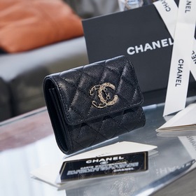 Chanel осенне-зимний кошелек с тремя складками Размер： 9,5/10/2,5