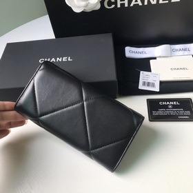 Длинный кошелек CHANEL с большим клапаном в клетку  Высококачест