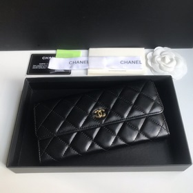 CHANEL Классический длинный кошелек с двумя складками, модель A50
