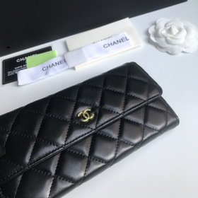 CHANEL Классический длинный кошелек с двумя складками, модель A50