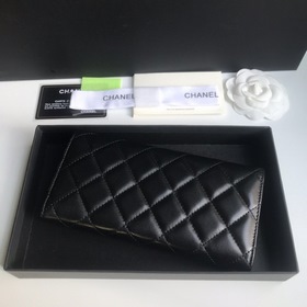 CHANEL Классический длинный кошелек с двумя складками, модель A50
