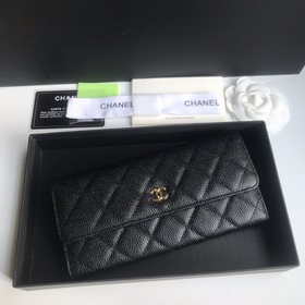 CHANEL Классический длинный кошелек с двумя складками, модель A50
