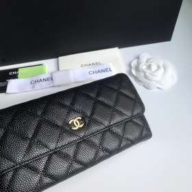 CHANEL Классический длинный кошелек с двумя складками, модель A50