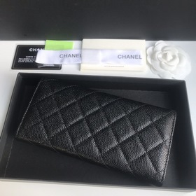 CHANEL Классический длинный кошелек с двумя складками, модель A50
