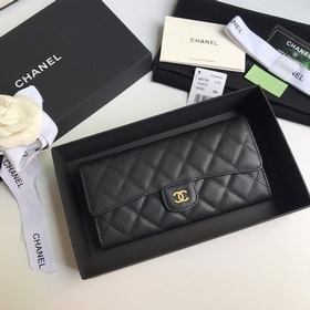 CHANEL Классический длинный кошелек с тремя складками, модель A80