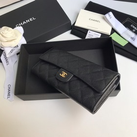CHANEL Классический длинный кошелек с тремя складками, модель A80
