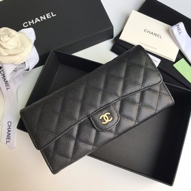 CHANEL Классический длинный кошелек с тремя складками, модель A80