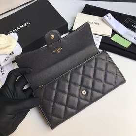 CHANEL Классический длинный кошелек с тремя складками, модель A80
