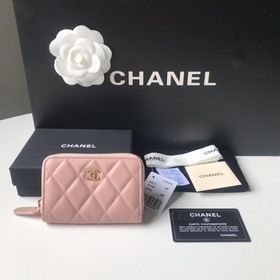 Chanel маленький кошелек с застежкой-молнией и ромбовидным узором
