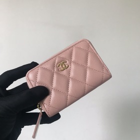 Chanel маленький кошелек с застежкой-молнией и ромбовидным узором