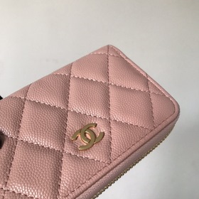 Chanel маленький кошелек с застежкой-молнией и ромбовидным узором