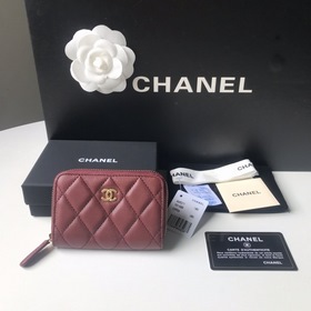 Chanel маленький кошелек с застежкой-молнией и ромбовидным узором