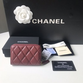 Chanel маленький кошелек с застежкой-молнией и ромбовидным узором