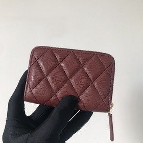 Chanel маленький кошелек с застежкой-молнией и ромбовидным узором