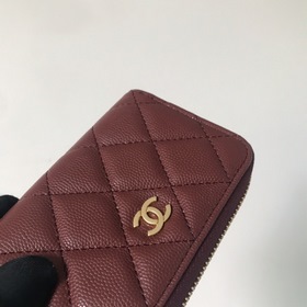 Chanel маленький кошелек с застежкой-молнией и ромбовидным узором
