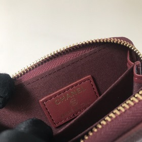 Chanel маленький кошелек с застежкой-молнией и ромбовидным узором