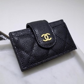 Кожаный кошелек CHANEL с карманами для карт и карманом для купюр,